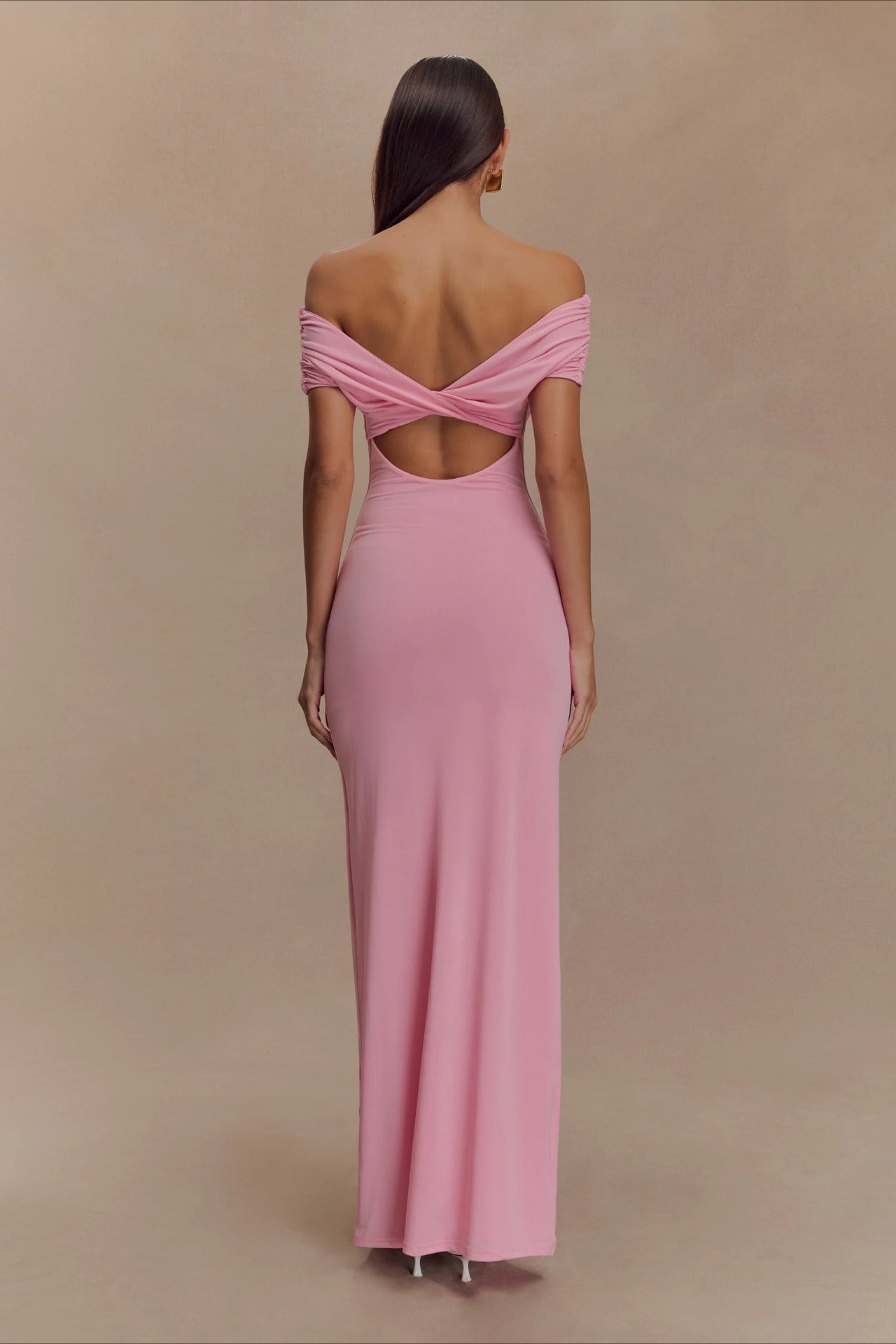 Bodycon Off Shoulder Backless Midi Dress