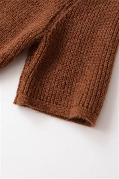 Relaxed Hem Detail Ribbed Knit Top