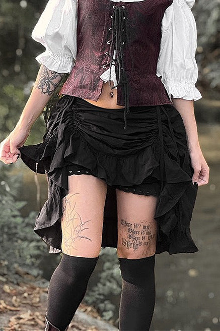 Gothic Style Irregular Midi Skirt