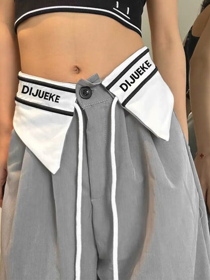 Vintage Turned Waist Straight Leg Pants