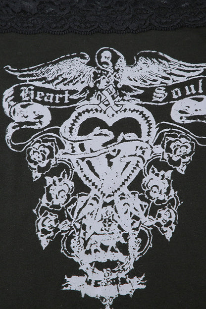 Lace Trim Off Shoulder T-shirt