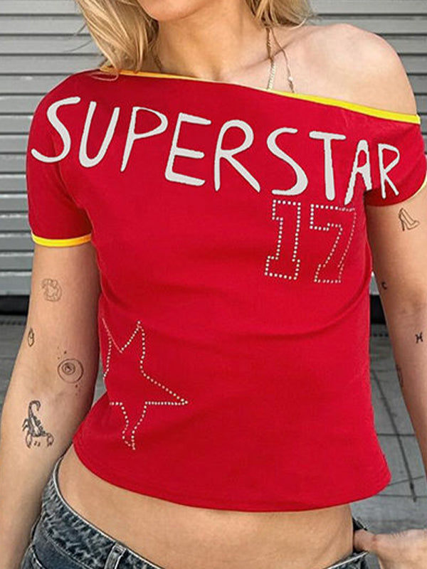 Street Letter Print Short Sleeve Tee