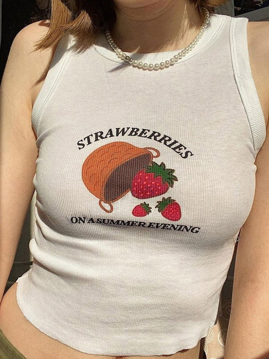 Strawberry Print Tank Top