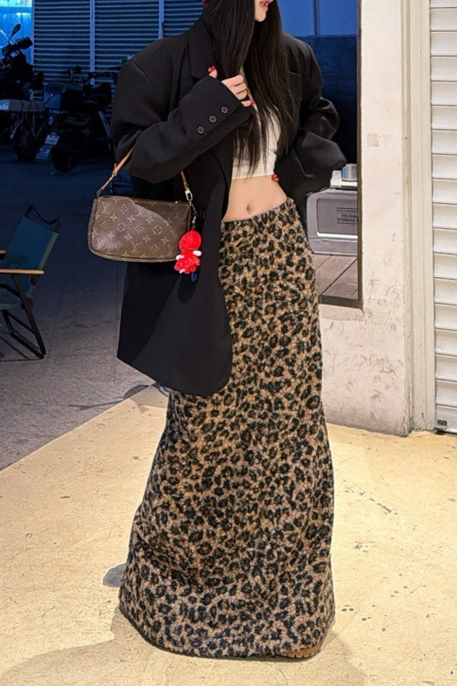 Versatile Leopard Print High-Waisted A-Line Midi Skirt
