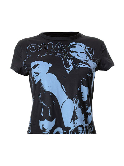 Chaotic Girl Printed Crop Top