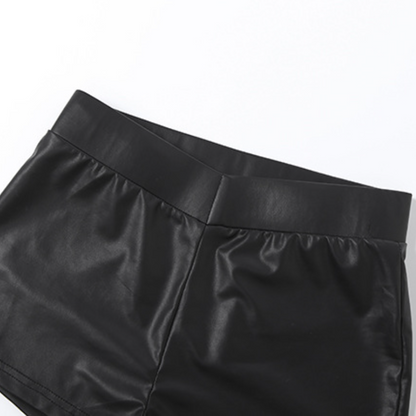 Long sleeve PU leather medium rise pant set  | Festival Outfits Women
