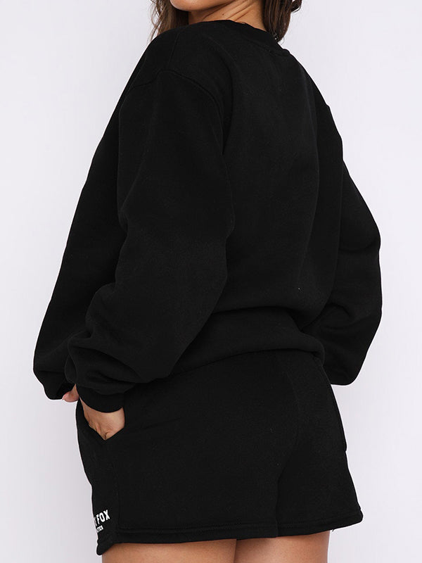 Solid Color Pull Over Baggy Sweatshirt