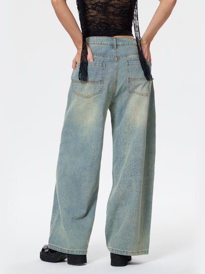 American Retro Distressed Washed Boyfriend Jeans