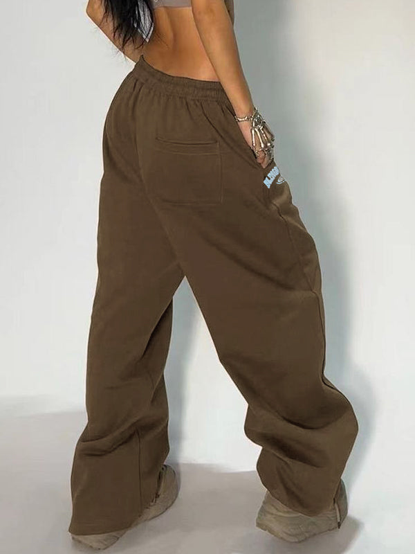 Print Bound Feet High Waist Sporty Sweatpants