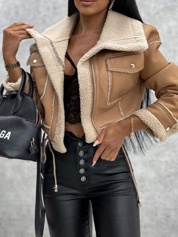 Lambswool Short Zipper Jacket