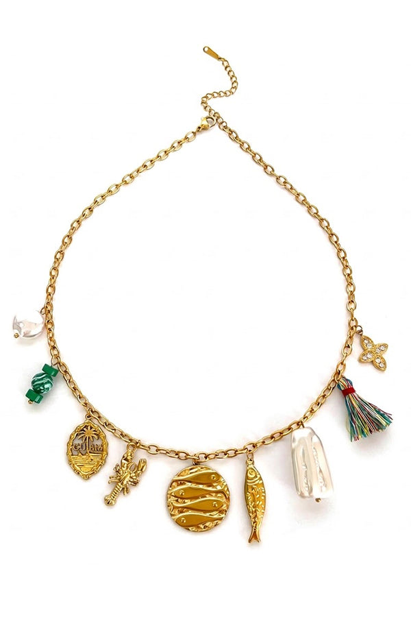 Bohemian Multi-pendant Beaded Necklace