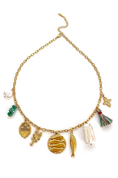 Bohemian Multi-pendant Beaded Necklace