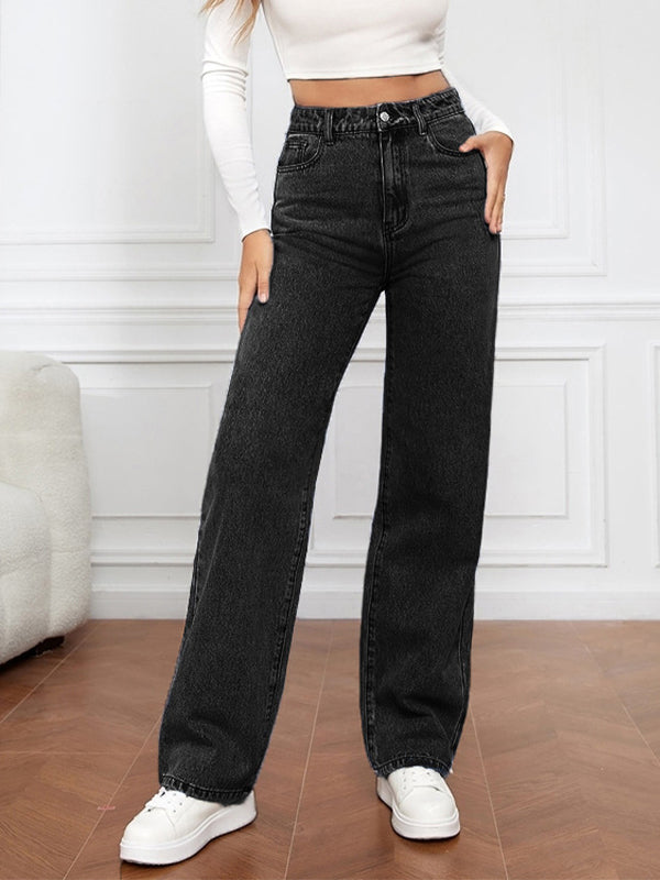 Stretch Washed Fashionable Straight Leg Boyfriend Jeans