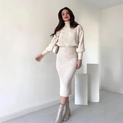 Cleo - Vestido de suéter acanalado - Elegante - Corte entallado - Ideal para otoño/invierno