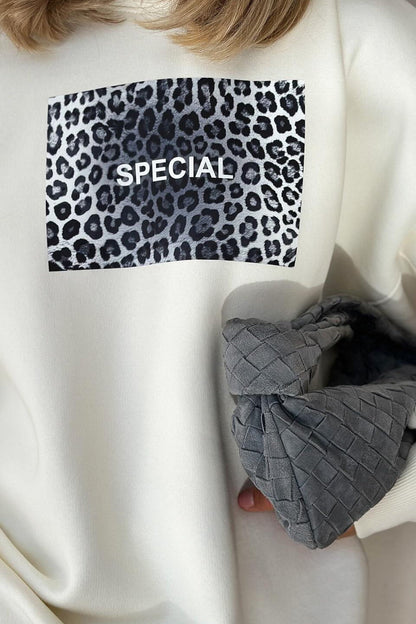 Oversized Leopard Print Hoodie