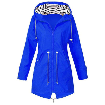 Chaqueta impermeable clásica y elegante con capucha para mujer | Ideal para actividades al aire libre