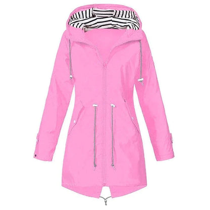Chaqueta impermeable clásica y elegante con capucha para mujer | Ideal para actividades al aire libre