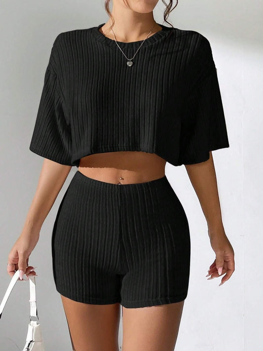 Liber Spring Women's Solid Color Solid Color 2-piece Sets
