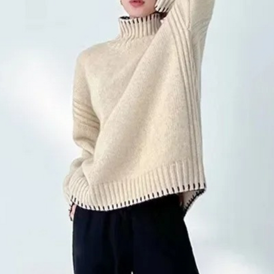 Jersey de punto suave y holgado para mujer, fácil de usar | Ideal para otoño/invierno