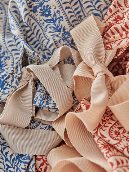 Maya Casual Back Bow Printed Blouse-Green