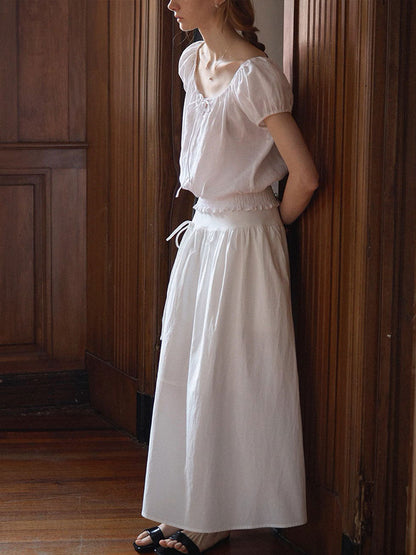 Sophia Loose Crew Neck Solid Color Blouse