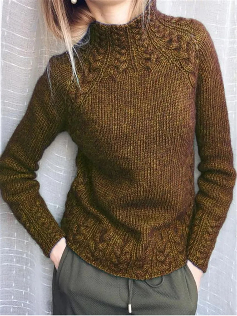 Jersey de punto trenzado ajustado y moderno para mujer | Ideal para otoño/invierno