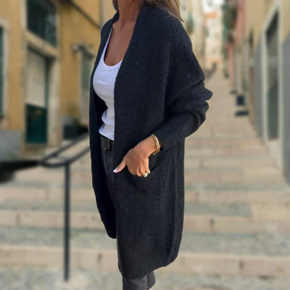 Cárdigan de punto abierto para mujer con bolsillo | Ideal para otoño/invierno