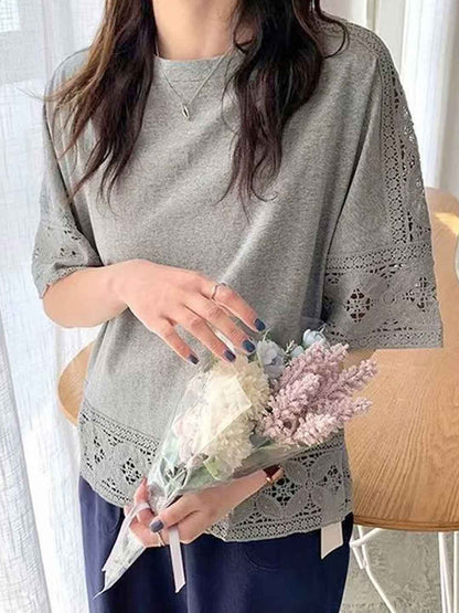 Kaitlyn Loose Crew Neck Solid Color Top