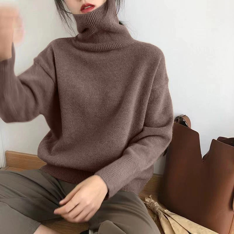 Jersey de cuello alto de punto suave para mujer | Ideal para otoño/invierno