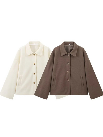 Arina Lapel Button-Up Jacket