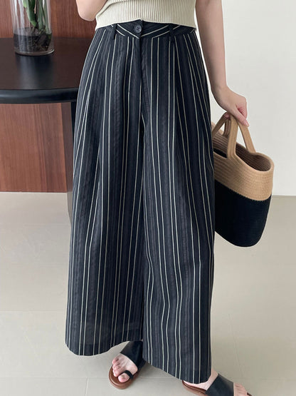 Evelyn Casual Striped Wide Pants
