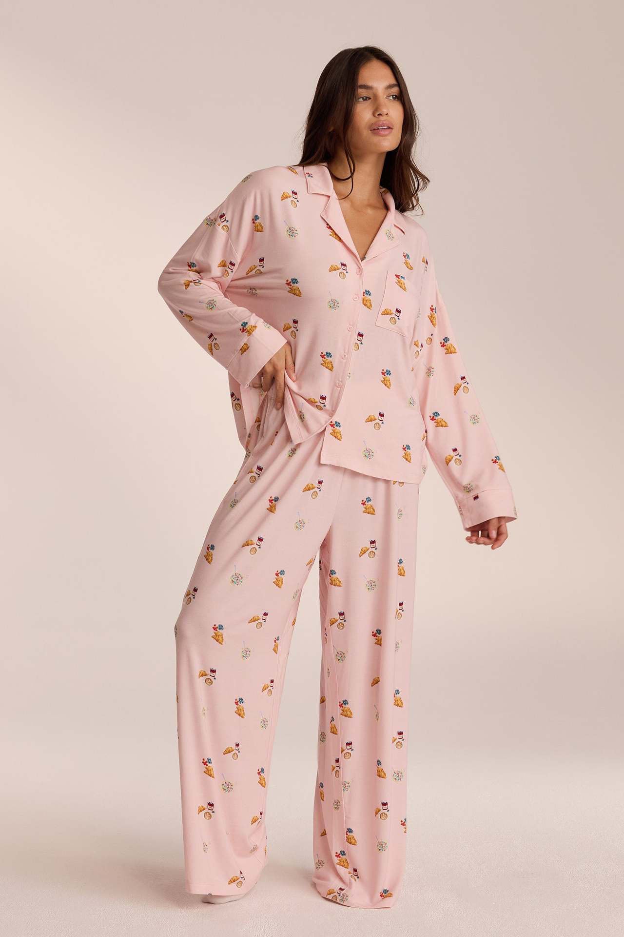 Conjunto de pijama con estampado de comida