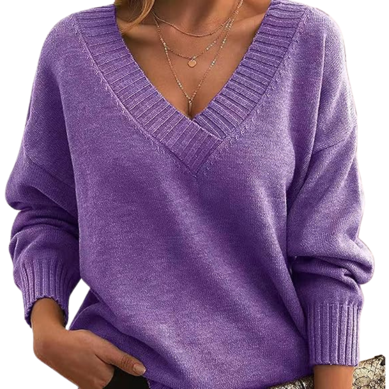 Suéter elegante con cuello en V | Ideal para el día a día