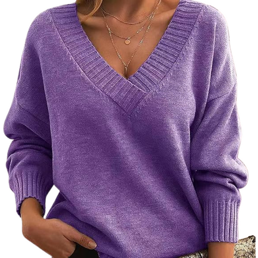 Suéter elegante con cuello en V | Ideal para el día a día
