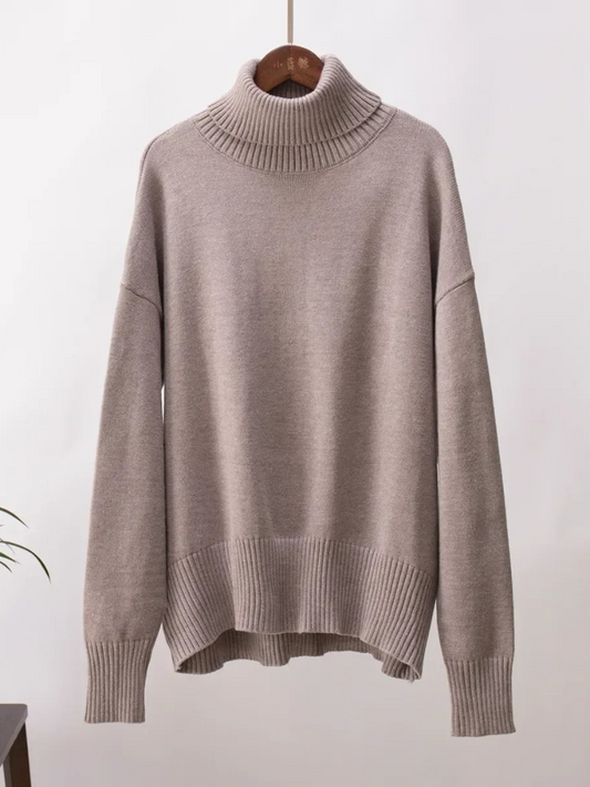 Jersey de cuello alto transpirable de gran tamaño para mujer | Ideal para otoño/invierno