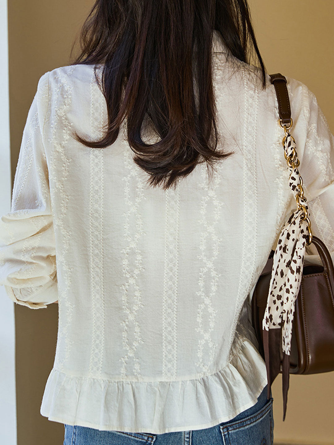 Madeline Elegant Lapel Embroidered Top