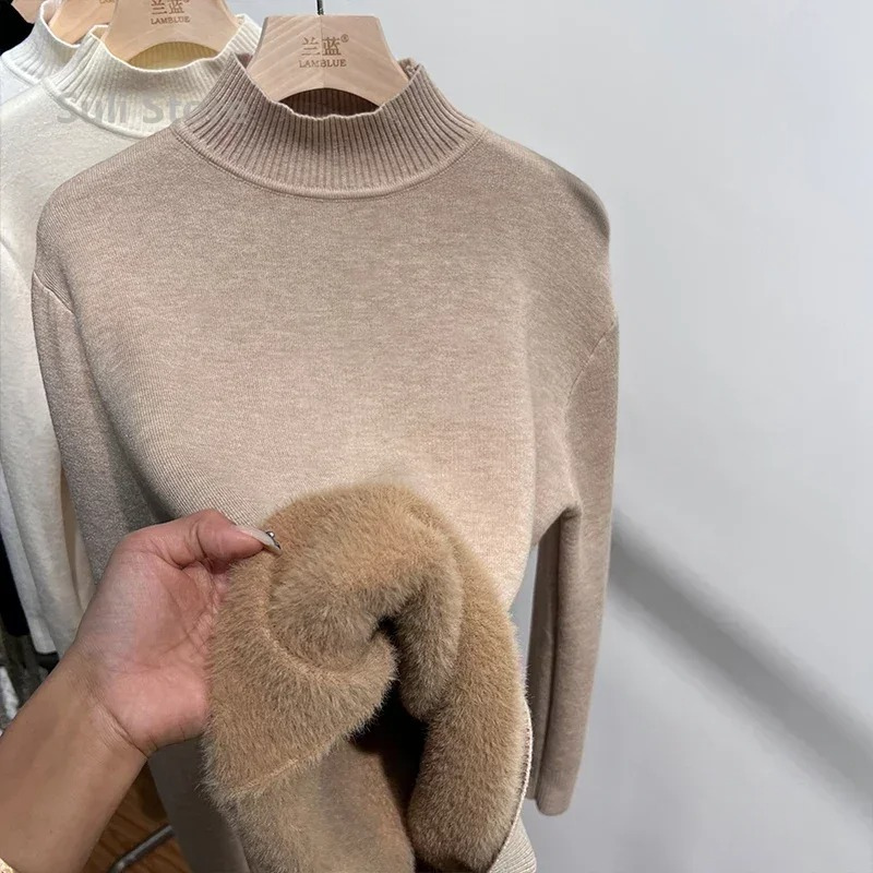 Jersey de cuello alto de polar suave para mujer | Ideal para otoño/invierno