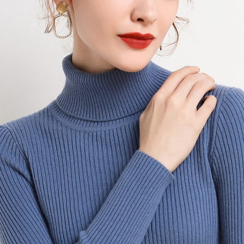 Jersey informal de manga larga y corte ajustado para mujer | Ideal para otoño/invierno