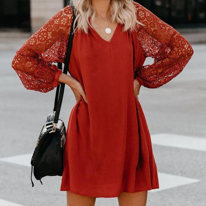 V-Neck Lace Dress