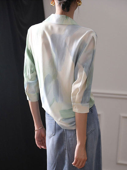 Madeline Classic Suit Collar Solid Color Shirt