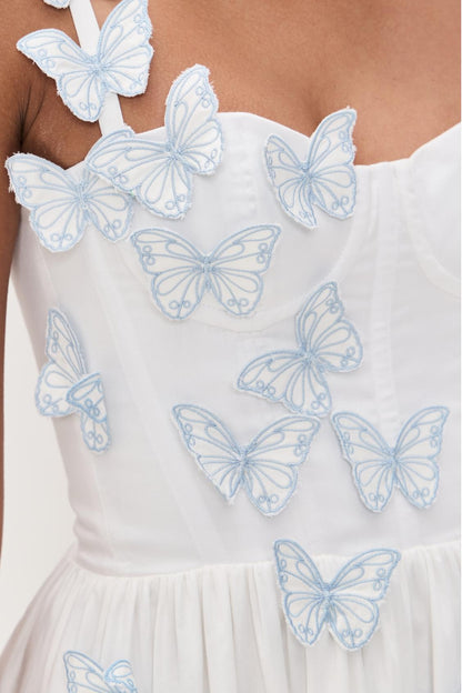 Flutter Poplin Butterfly Midi Dress