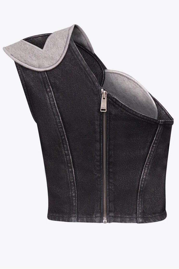 Conjunto de jeans irregulares con anillo de bloqueo