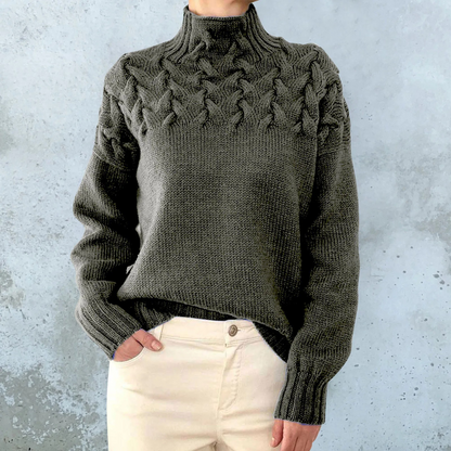 Women's Stylish Cable Knit Turtleneck Jumper | Ideal for Autumn/Winter