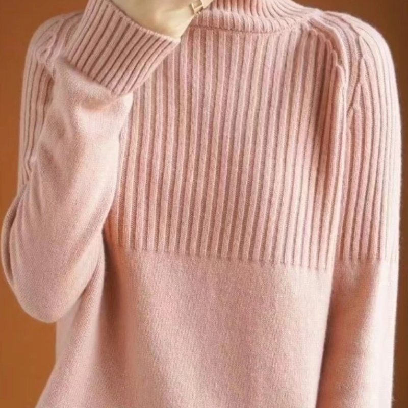 Suéter de cuello alto acanalado para mujer | Ideal para otoño/invierno