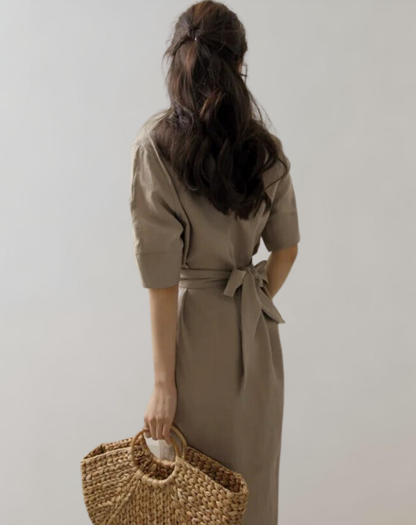 Vestido de mujer con cintura anudada y bolsillos | Ideal para primavera/verano