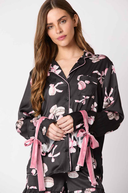 Conjunto de pijama con puños de lazo
