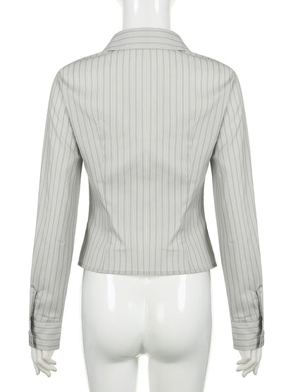 Y2K Sheer Mesh Crop Tops Long Flare Sleeve See Through Blouses Low Cut Cardigan Shirts Trendy Streetwear