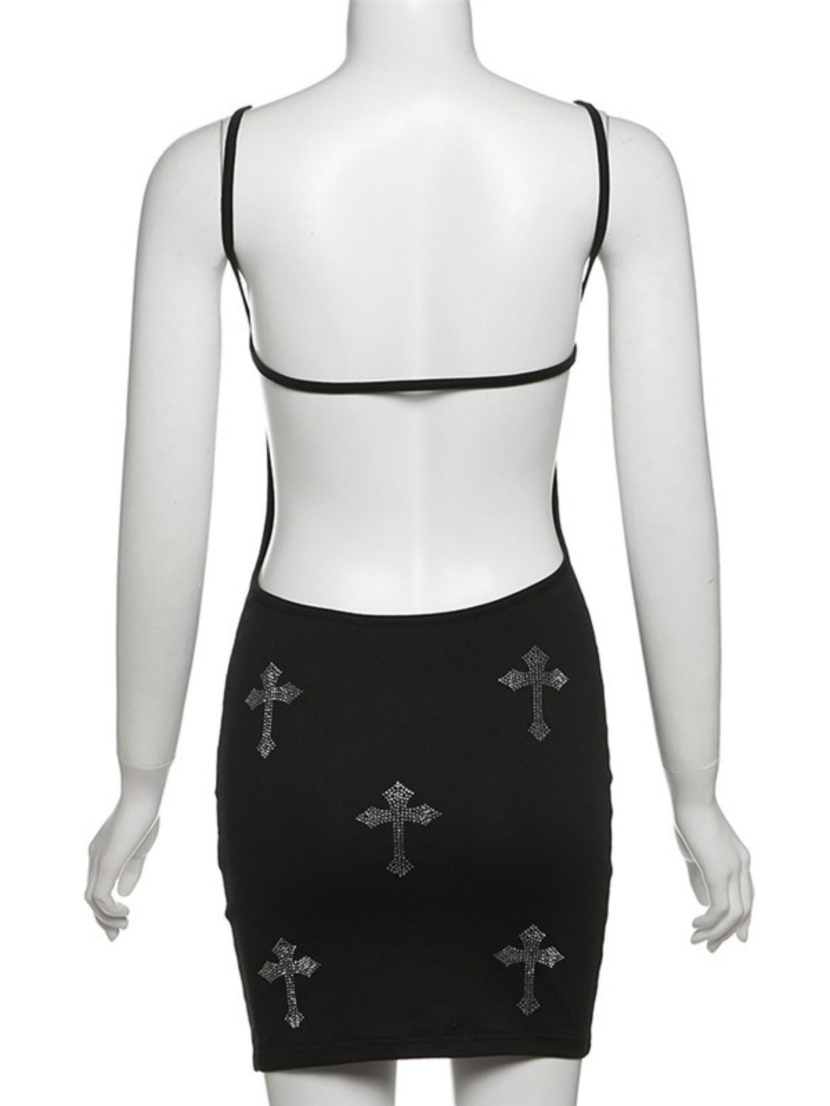 Cross Backless Camisoles Mini&Short Dresses