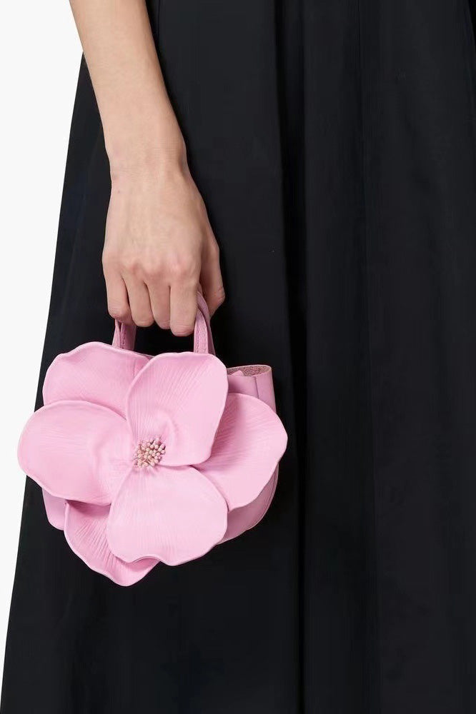 Bolso de mano de piel sintética con diseño floral