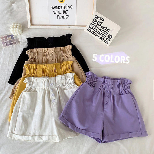 Elastic Waist Cute Colors Casual Shorts Pants